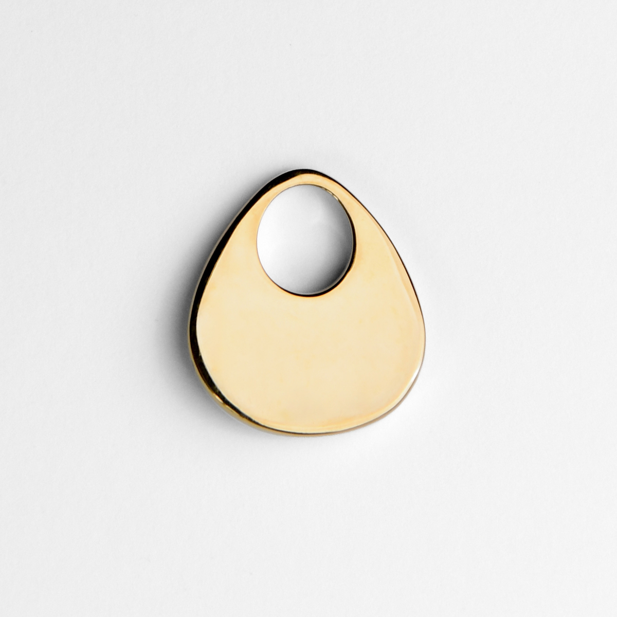 Back of Argo in warm, golden yellow brass, showing its smooth, plain reverse for personalised engraving.